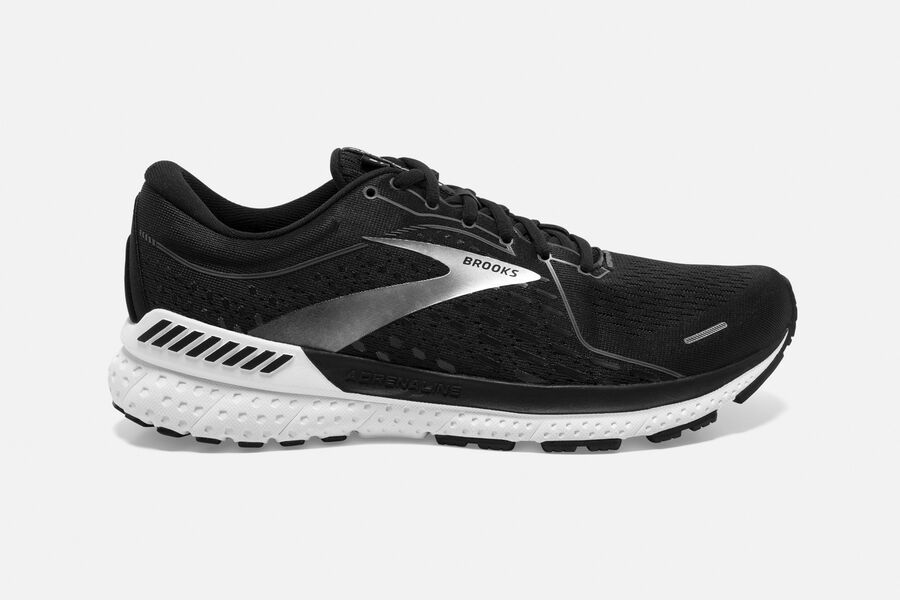 Brooks Adrenaline Gts 21 Road Löparskor Herr - Svarta/Vita - 9016-ESWQV